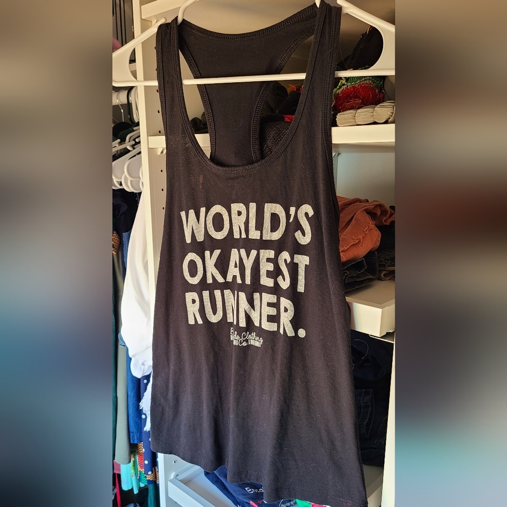 "World's Okayest Runner" Black Tank